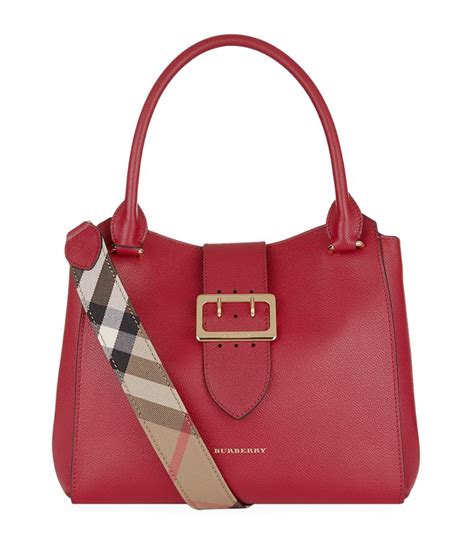 burberry medium buckle tote in red|burberry handbags sale.